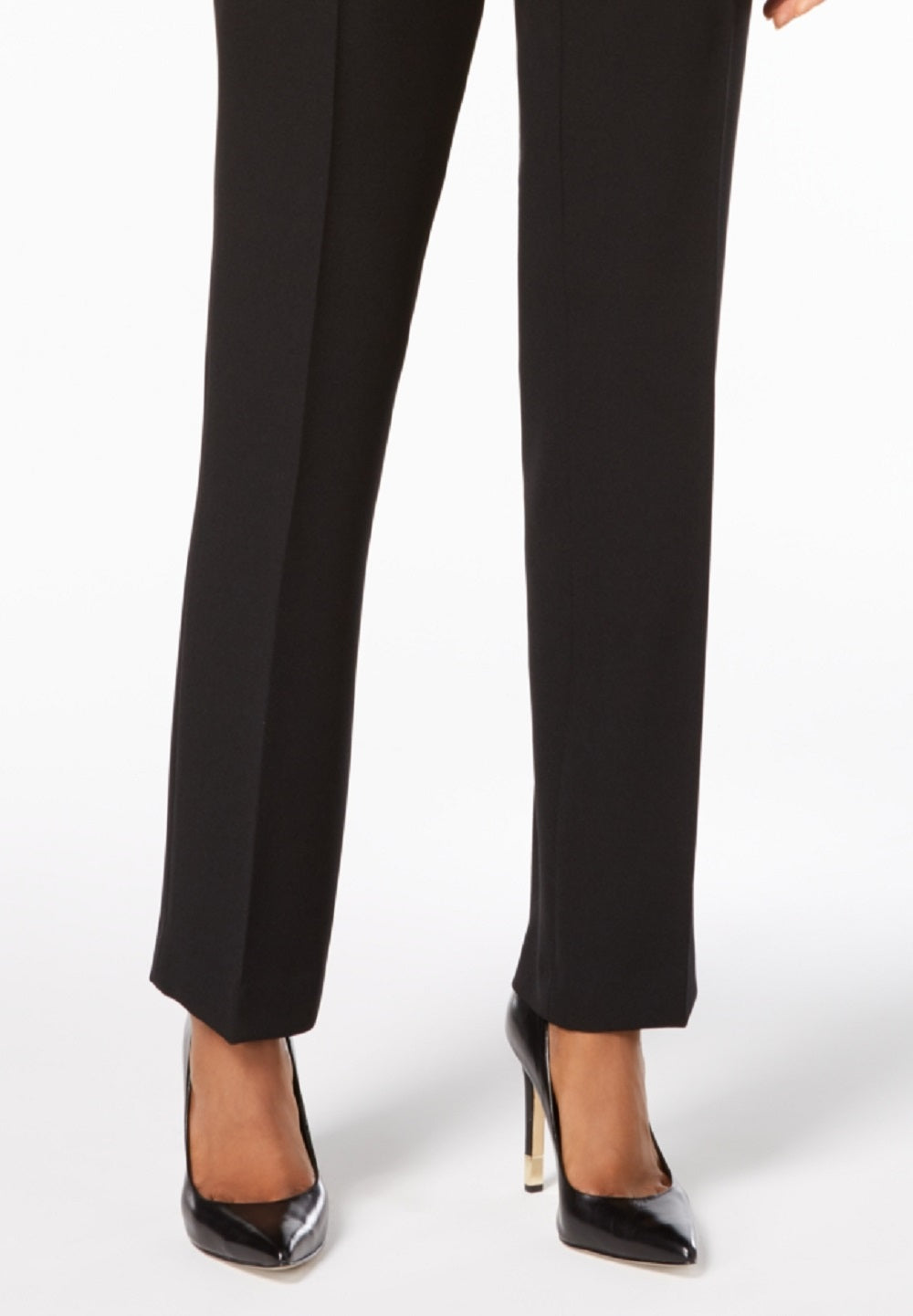 Kasper Women's Stretch Crepe Straight Leg Pants Black Size 6