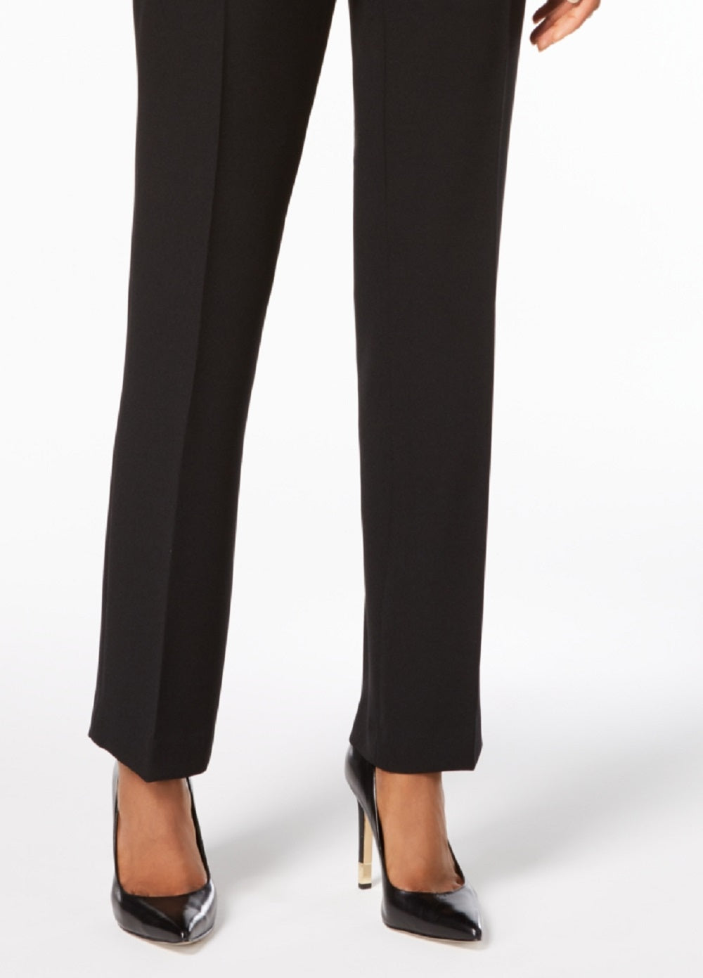 Kasper Women's Slim Straight Leg Trousers Black Size 14 Petite