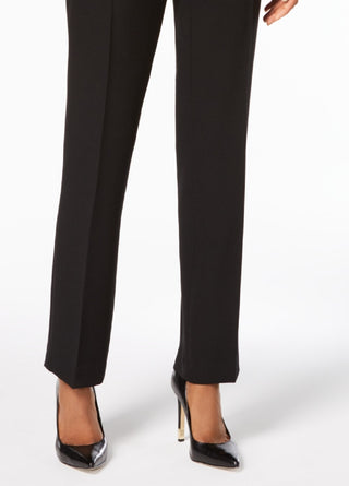 Kasper Women's Slim Straight Leg Trousers Black Size 14 Petite