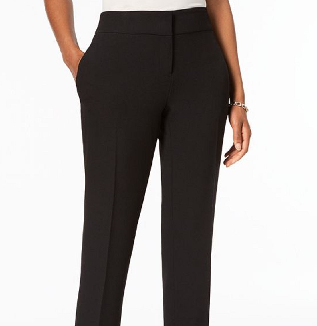 Kasper Women's Slim Straight-Leg Trousers Black