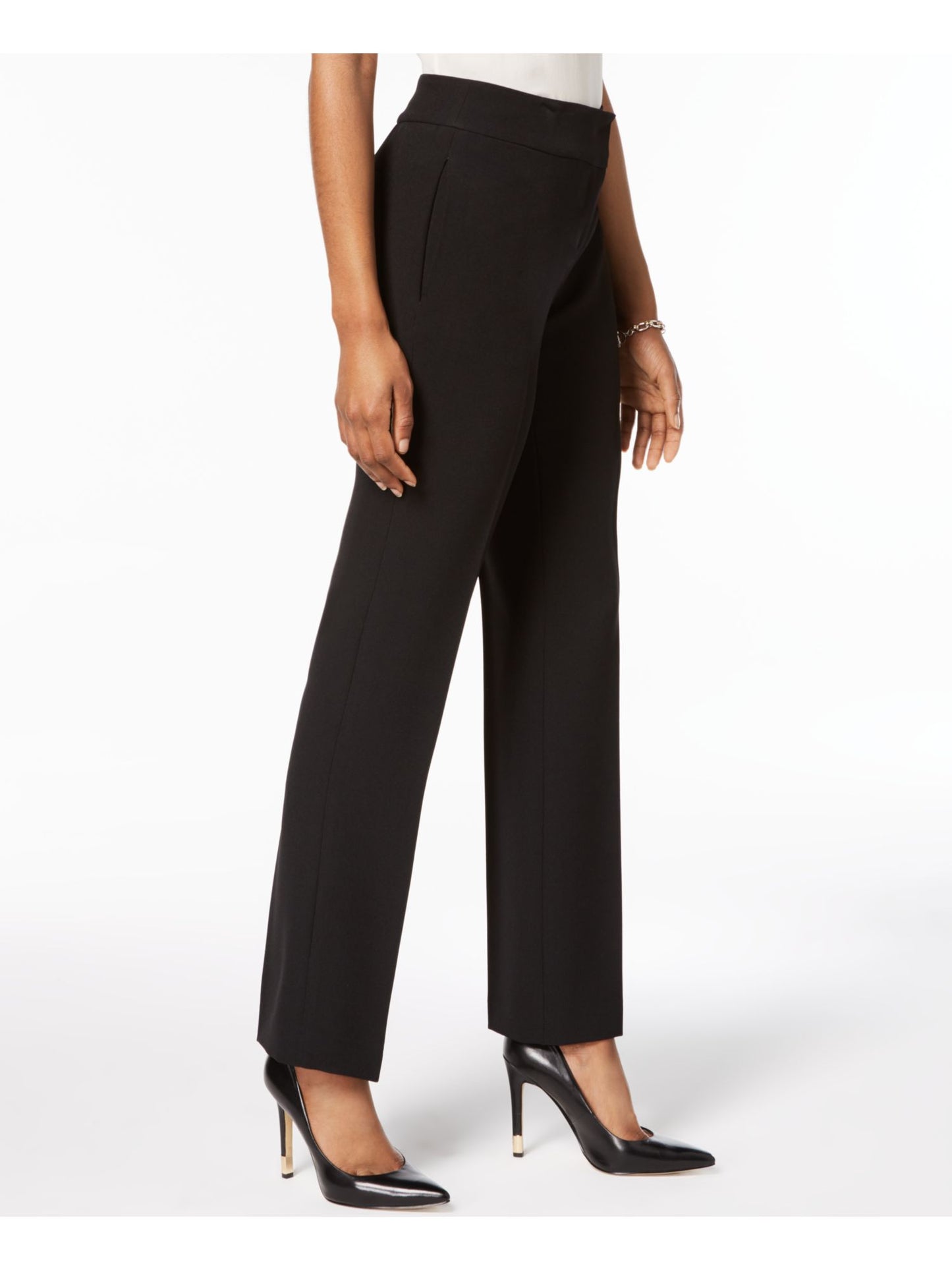 Kasper Women's Slim Straight Leg Trousers Black Size 8Petite