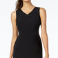 Kasper Women's V Neck Sheath Dress Black Size 14 Petite