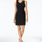 Kasper Women's V Neck Sheath Dress Black Size 14 Petite