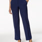 Kasper Women's Tab Waist Modern Dress Pants Blue Size 8