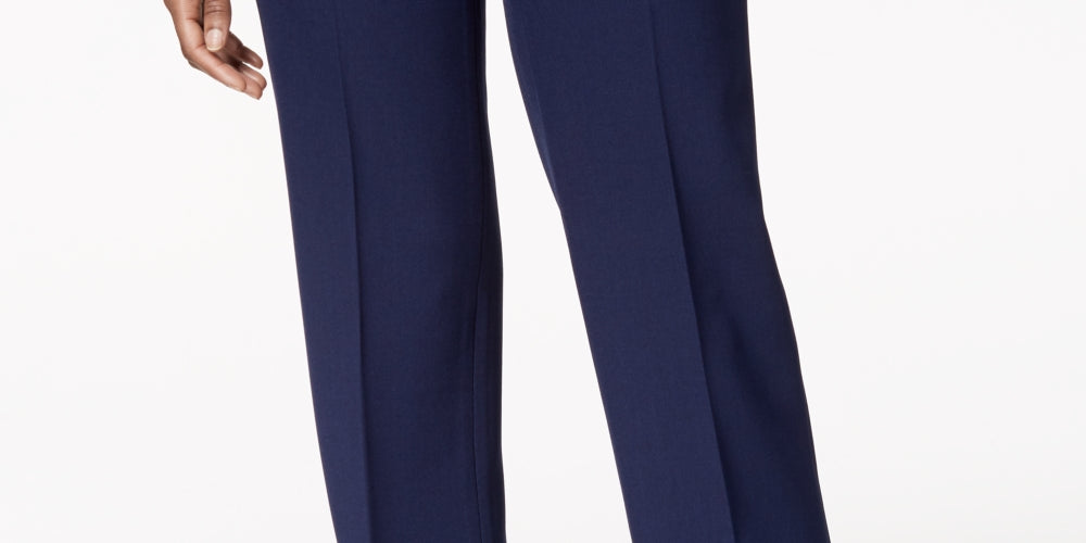 Kasper Women's Tab Waist Modern Dress Pants Blue Size 8
