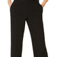 Kasper Women's Tab Waist Straight Fit Modern Dress Pants Black Size 14