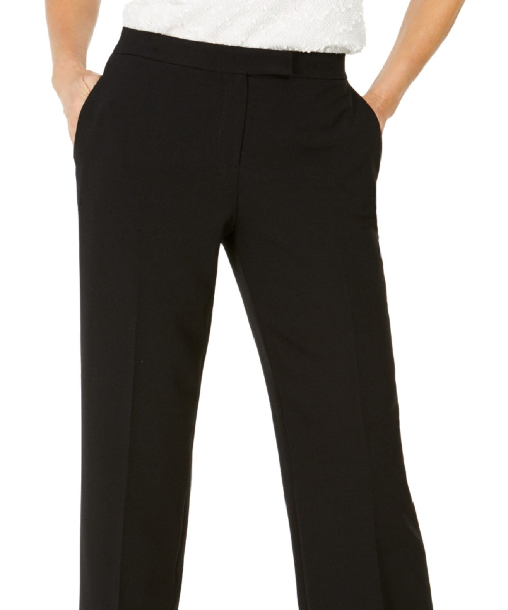 Kasper Women's Tab Waist Modern Dress Pants Black Size 18