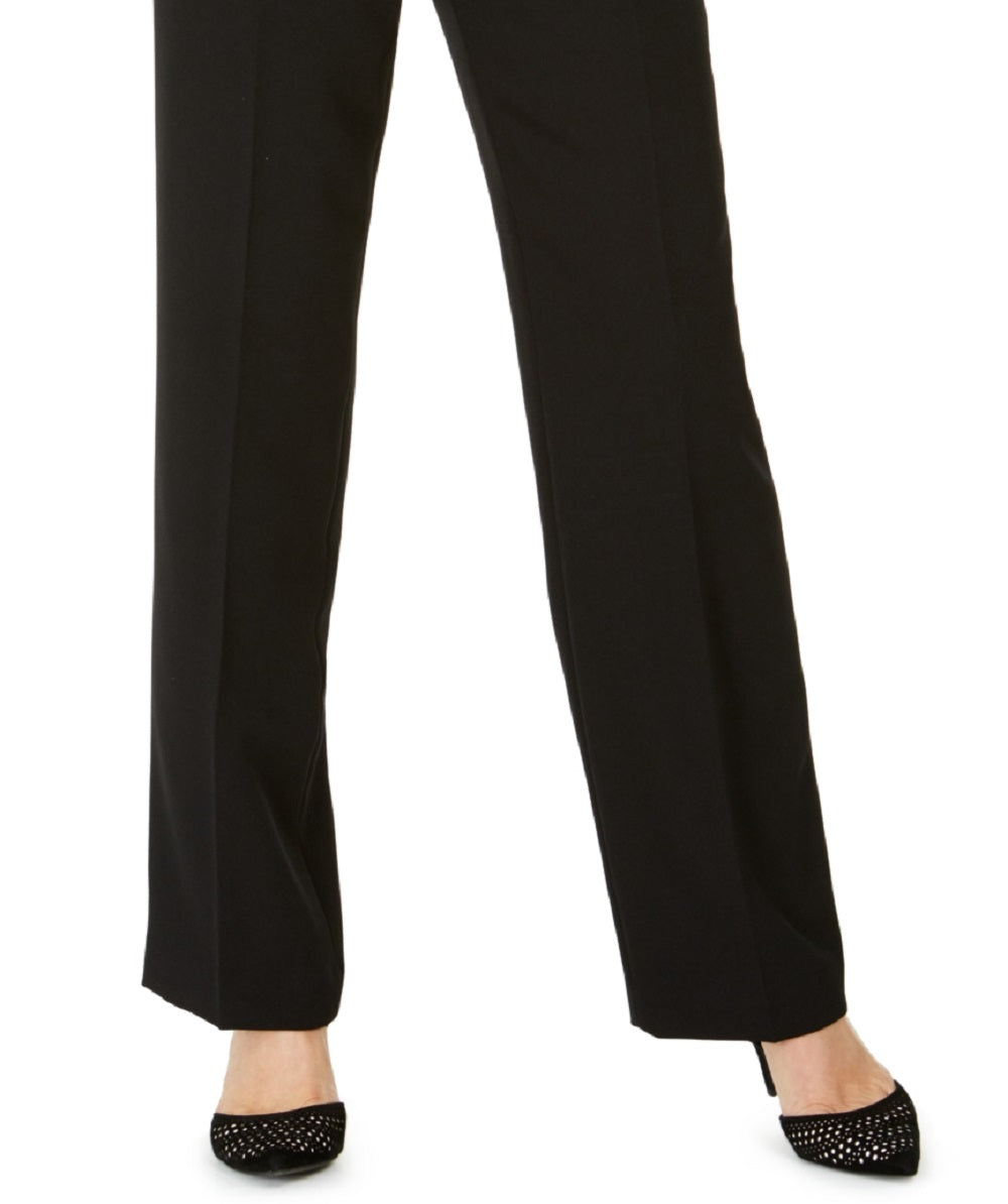 Kasper Women's Tab Waist Modern Dress Pants Black Size 18