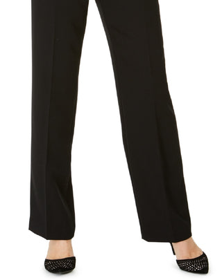 Kasper Women's Tab Waist Trouser Pants Black 10Petite