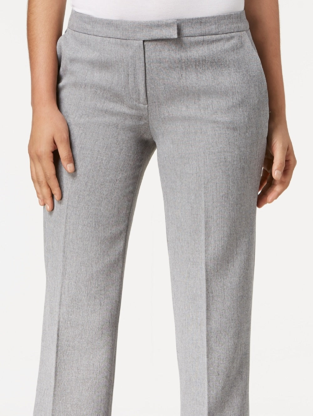 Kasper Women's Tab Waist Modern Dress Pants Gray Size 16