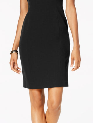 Kasper Women's Crew Neck Sheath Dress Black Size 14