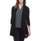 Anne Klein Women's Peplum Long Cardigan Black Size Medium