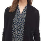 Anne Klein Women's Peplum Long Cardigan Black Size Medium