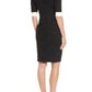 Anne Klein Women's Shawl Collar Knit Sheath Dress Black Size Small