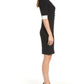 Anne Klein Women's Shawl Collar Knit Sheath Dress Black Size Small
