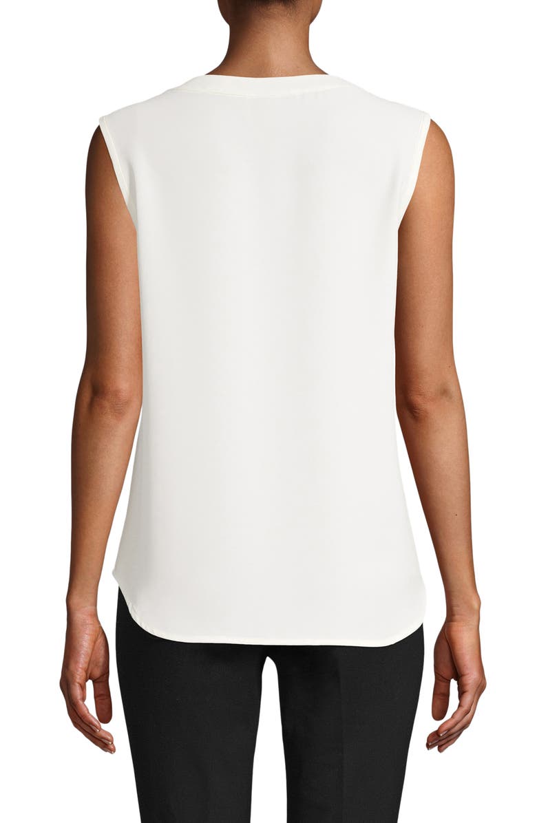 Anne Klein Women's Scoop Neck Sleeveless Blouse White Size XX-Large