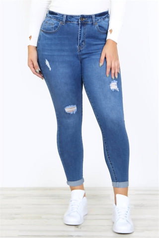 Haute Curve - Plus Size Ripped Skinny Jeans