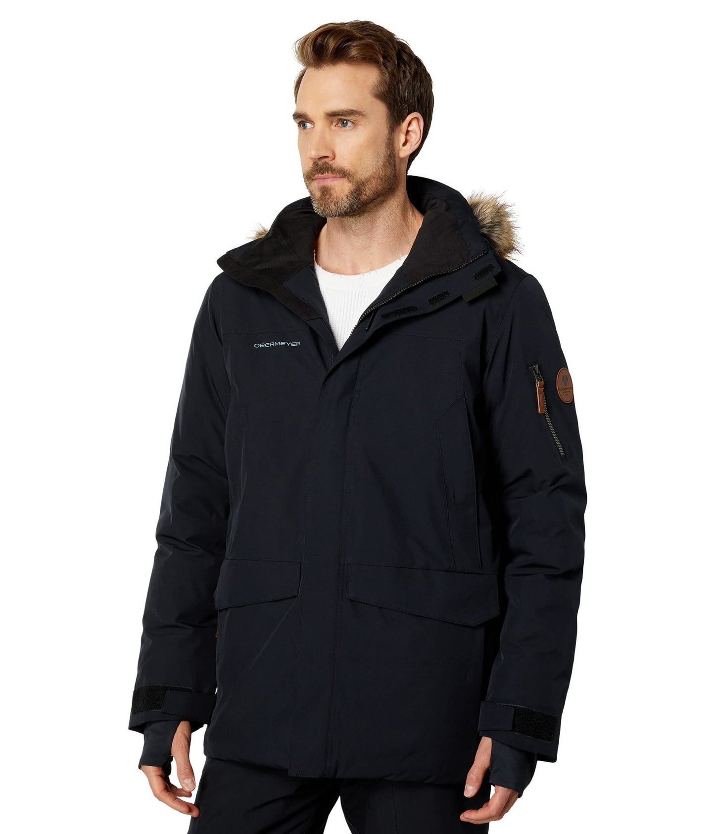 Obermeyer Ridgeline Jacket with Faux Fur - Black
