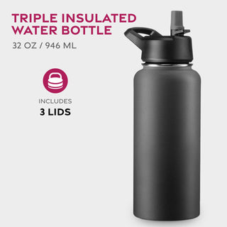 Insulated Sports Water Bottle with Straw