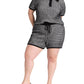 ELOQUII Women's Plus Size Knitted Short - 18/20, Cream and Black