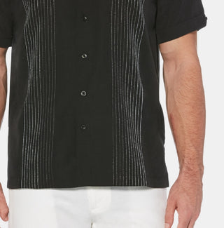 Cubavera Men's Ombre Stripe Shirt Black Size XX-Large