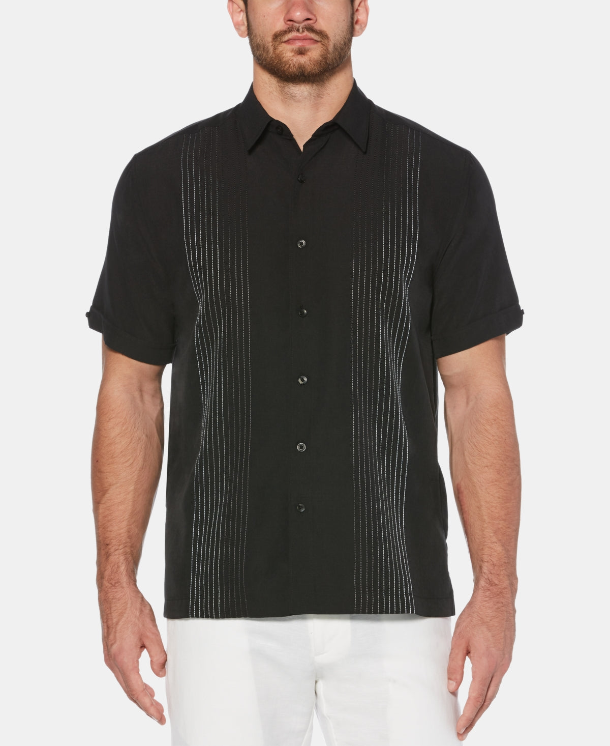 Cubavera Men's Ombre Stripe Shirt Black Size XX-Large