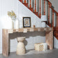 Modern Rustic Console Table - 71" Entryway Table with Sculpted Block Design
