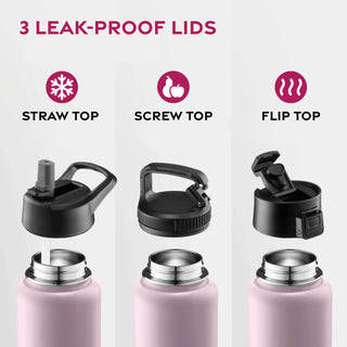 Insulated Sports Water Bottle with Straw