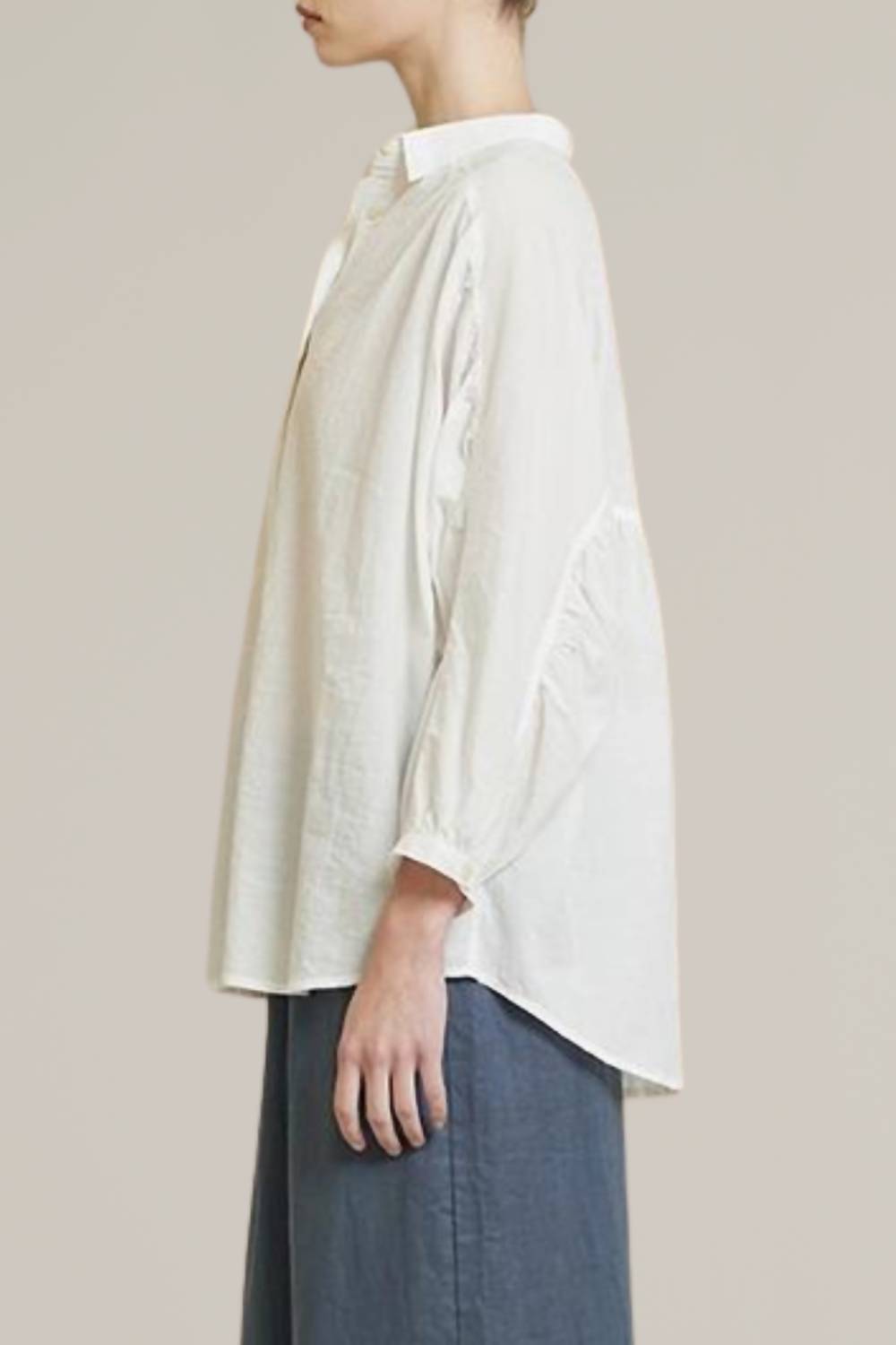 Grade & Gather - Oversize Round Yoke Button Down Shirt