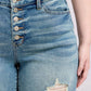Judy Blue - Mid Rise Vintage Button Fly Destroy Denim Short