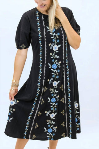 Johnny Was - JAANVI BUBBLE SLEEVE SEAMED DRESS