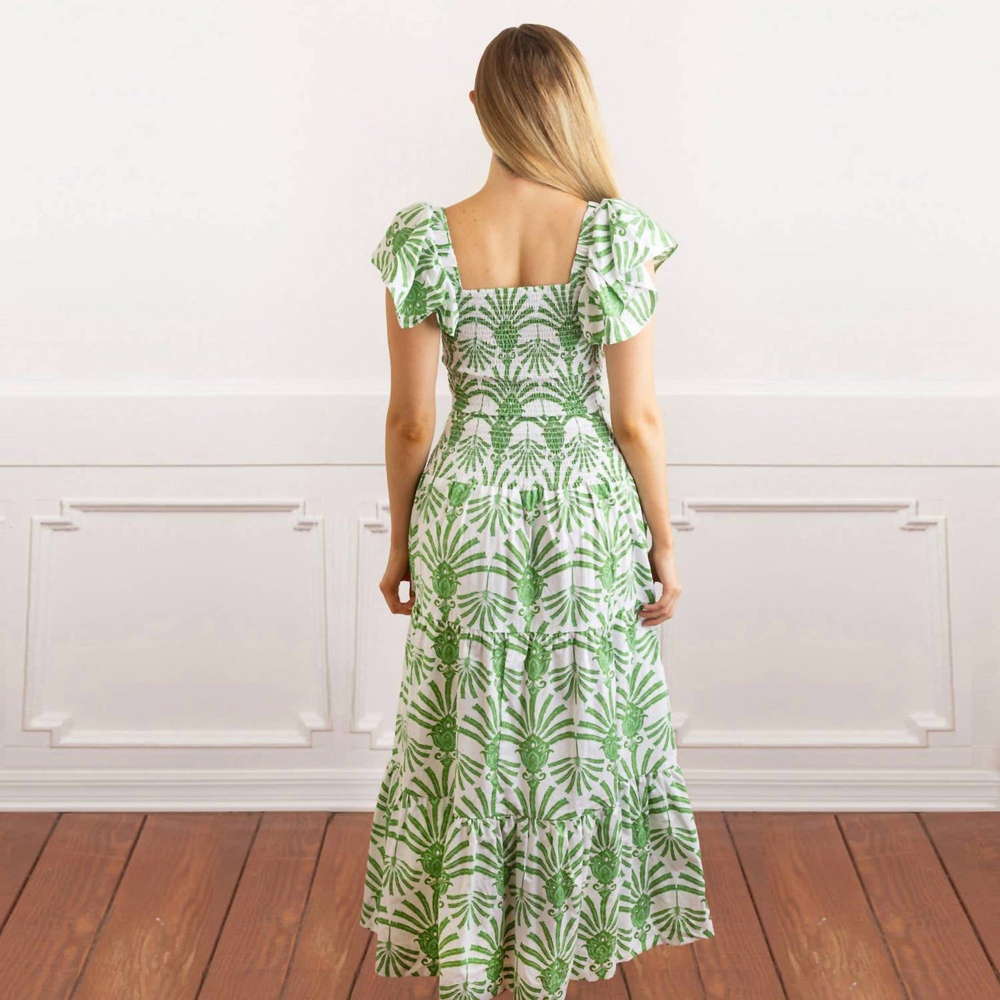 8 Oak Lane - Smocked Flutter Sleeve Top And Skirt Set