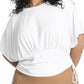 ELOQUII Women's Plus Size wrap Sleeve Tee - 18/20, White