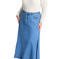 ELOQUII Women's Plus Size Trumpet Denim Maxi Skirt - 16, Medium Wash Denim