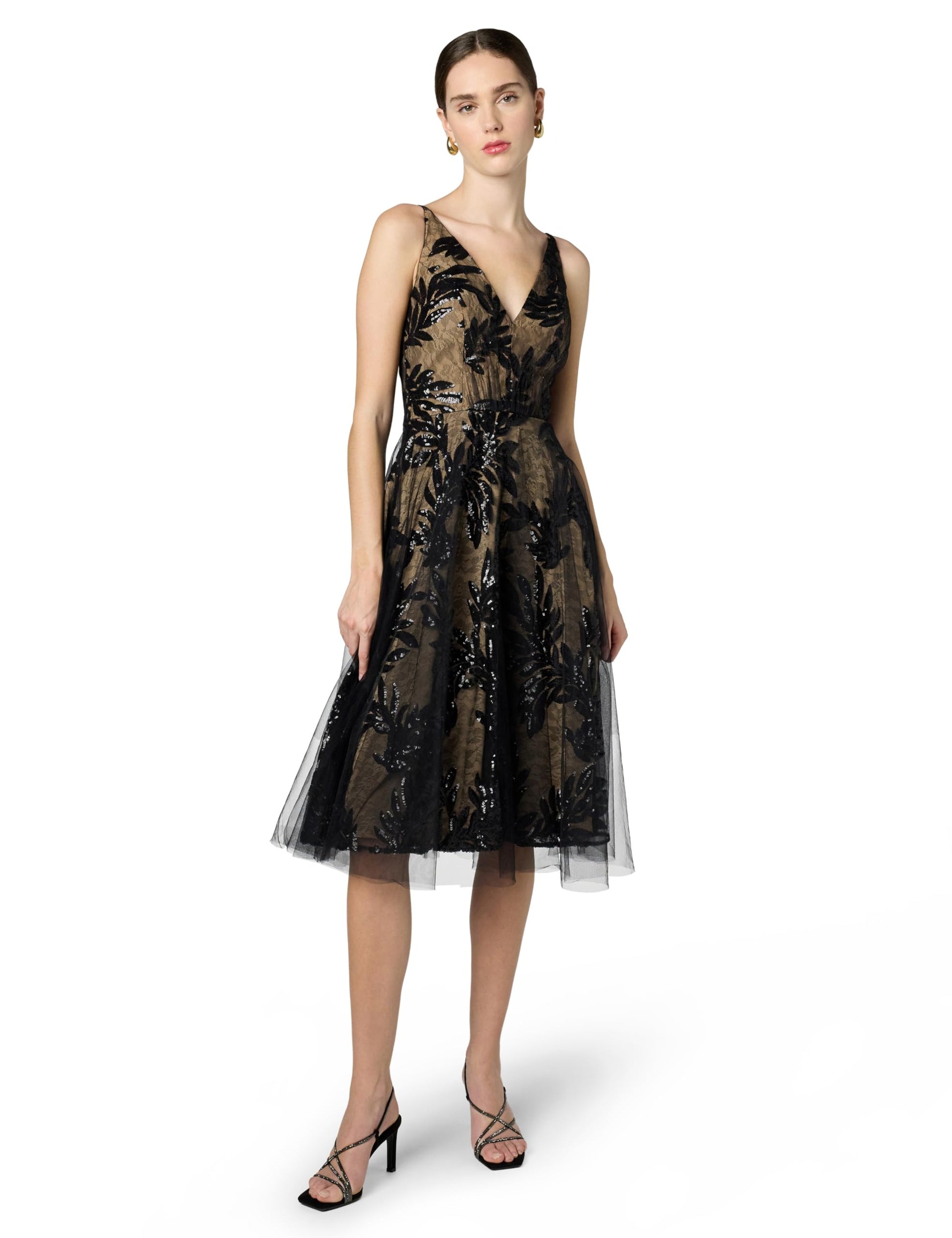 how does dress the population fit Elodie brings soft movement with a sculpted bodice. Camilla defines the silhouette with a strapless, bodycon fit and floral beaded detail. Which is your favorite?