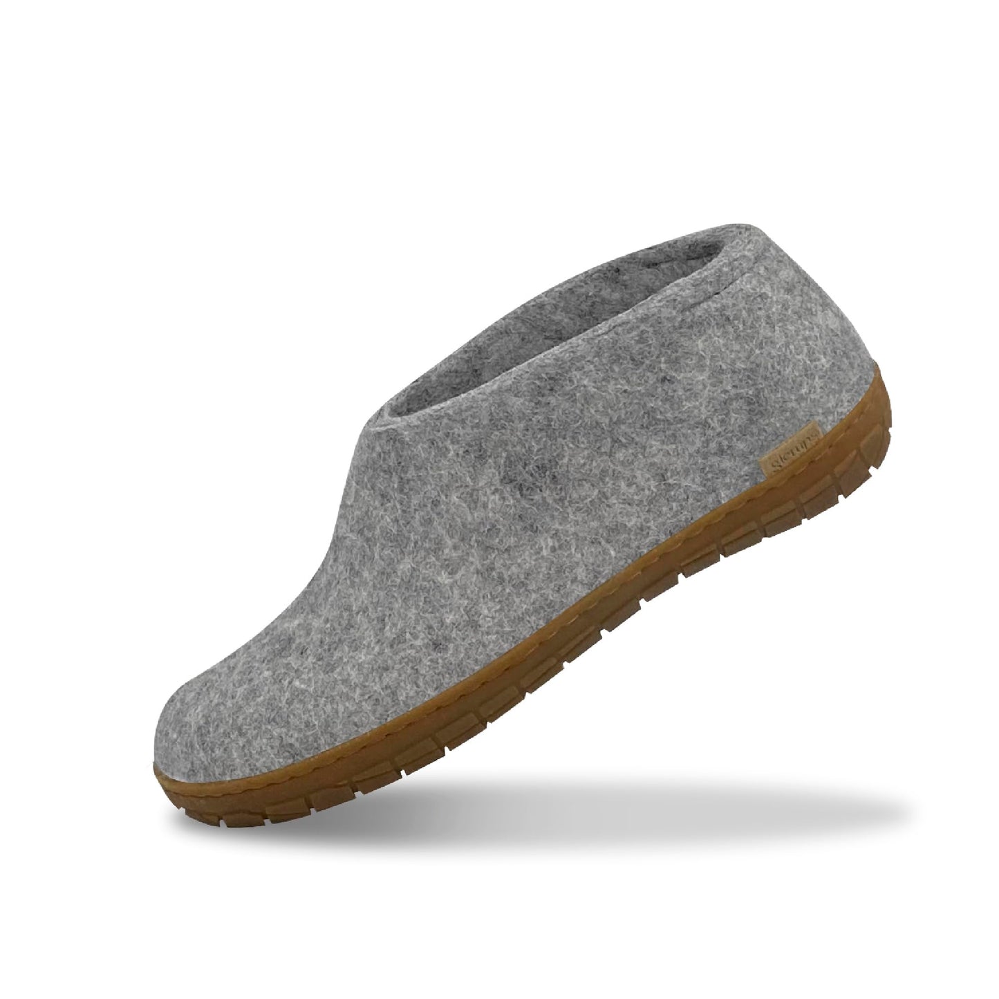 Glerups Unisex Wool Closed Heel Slippers - Grey Honey