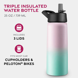 Insulated Sports Water Bottle with Straw