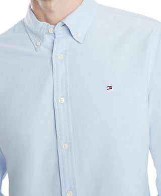 Tommy Hilfiger Men's Custom Fit New England Solid Oxford Shirt Blue Size X-Large