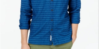 Tommy Hilfiger Men's Nolan Stripe Shirt Blue Size Small