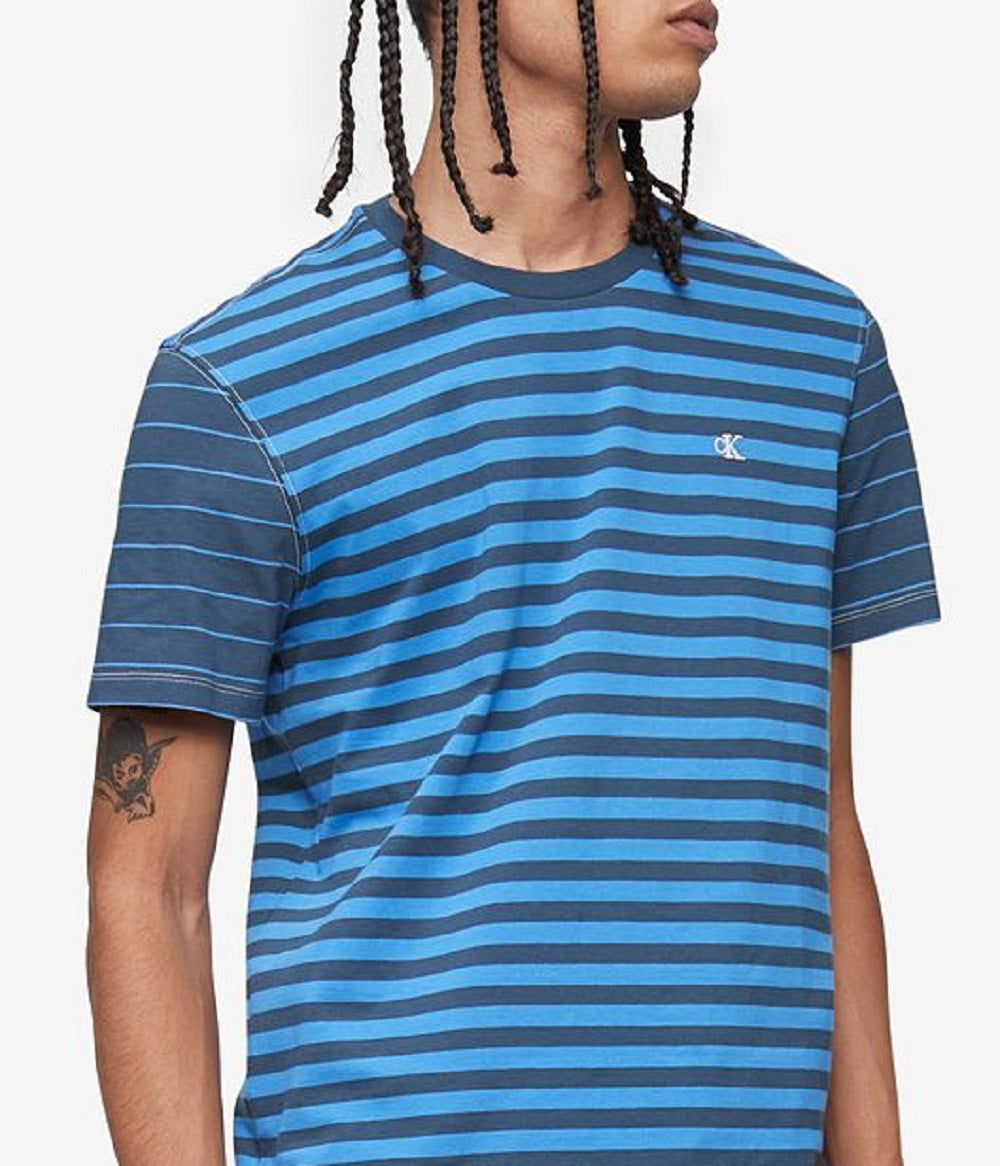 Calvin Klein Men's Rugby Stripe T-Shirt Blue Size Small