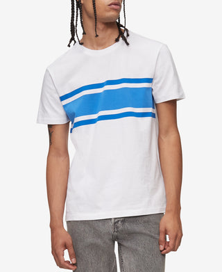 Calvin Klein Men's Chest Stripe T-Shirt White Size XX-Large