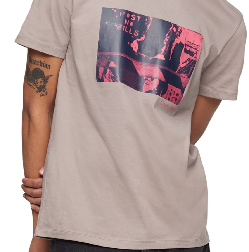 Calvin Klein Men's Relaxed Fit Logo Graphic Print T-Shirt Gray Size Small