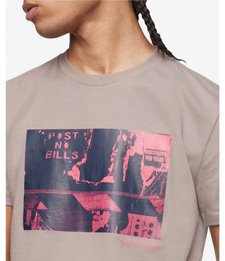 Calvin Klein Men's Relaxed Fit Logo Graphic Print T-Shirt Gray Size XX-Large