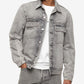 Calvin Klein Men's Iconic Relaxed Fit Palmer Utility Trucker Jacket Gray Size X-Large