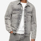 Calvin Klein Men's Iconic Relaxed Fit Palmer Utility Trucker Jacket Gray Size XX-Large