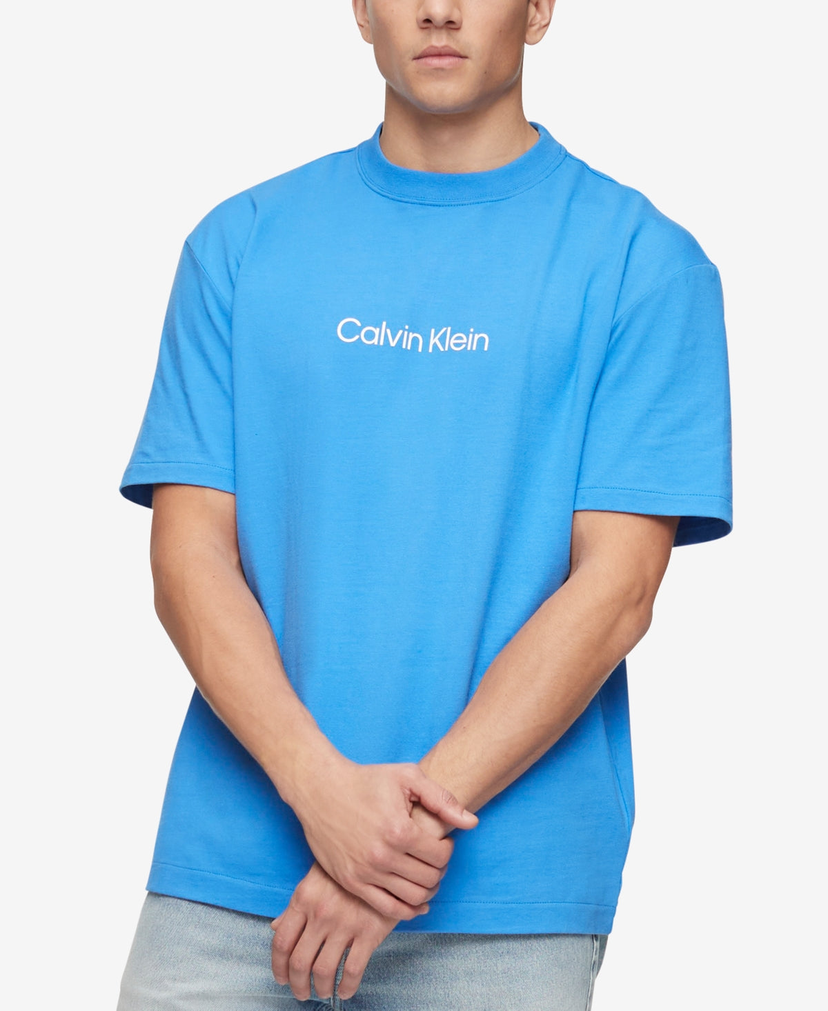 Calvin Klein Men's Crewneck Cotton T-Shirt Blue Size Medium