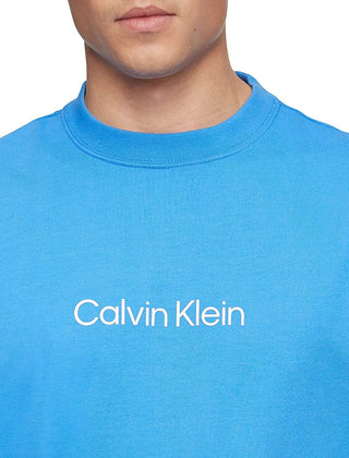 Calvin Klein Men's Relaxed Fit Standard Logo Crewneck T-Shirt Blue Size Large