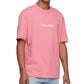 Calvin Klein Men's Relaxed Fit Standard Logo Crewneck T-Shirt Pink Size X-Small