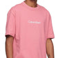 Calvin Klein Men's Relaxed Fit Standard Logo Crewneck T-Shirt Pink Size X-Small