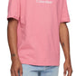 Calvin Klein Men's Relaxed Fit Standard Logo Crewneck T-Shirt Pink Size Medium